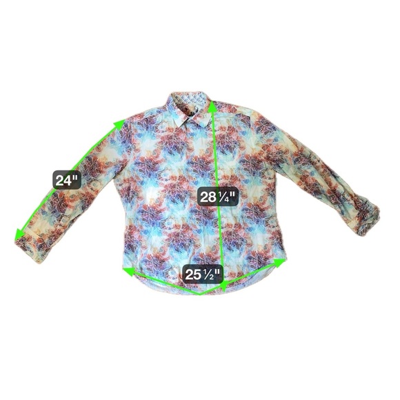 Robert Graham Classic Fit Long Sleeve Button Front Shirt Multicolor Print Size L - Picture 10 of 14